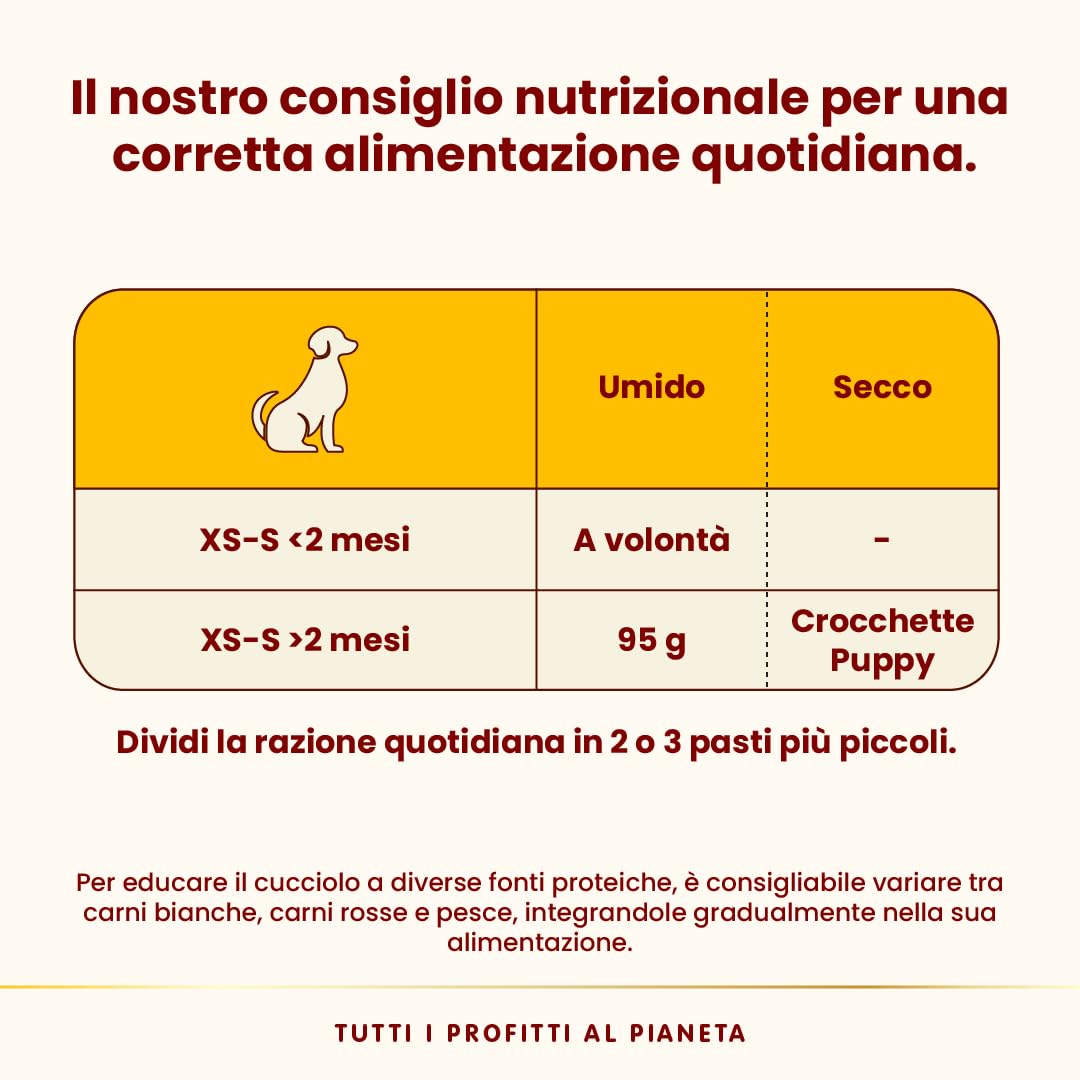 Almo Nature HFC Puppy - Alimento Umido per Cuccioli - Pollo - Qualità Human Grade, Senza Glutine, Monoproteico - 95g, Confezione da 24