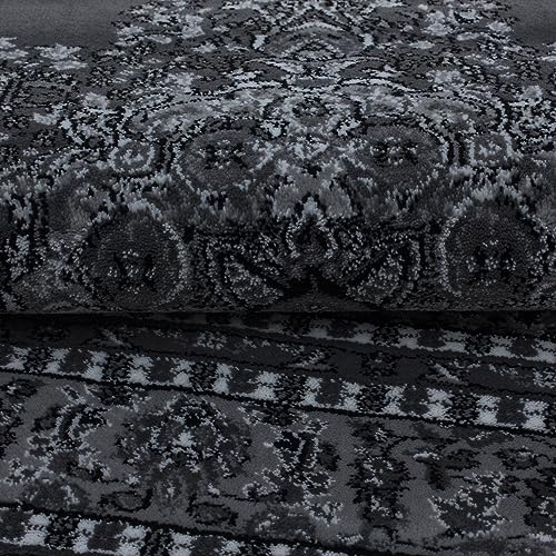 Tapis poils courts lavable gris 300x400 cm compatible chauffage au sol ALETSCH