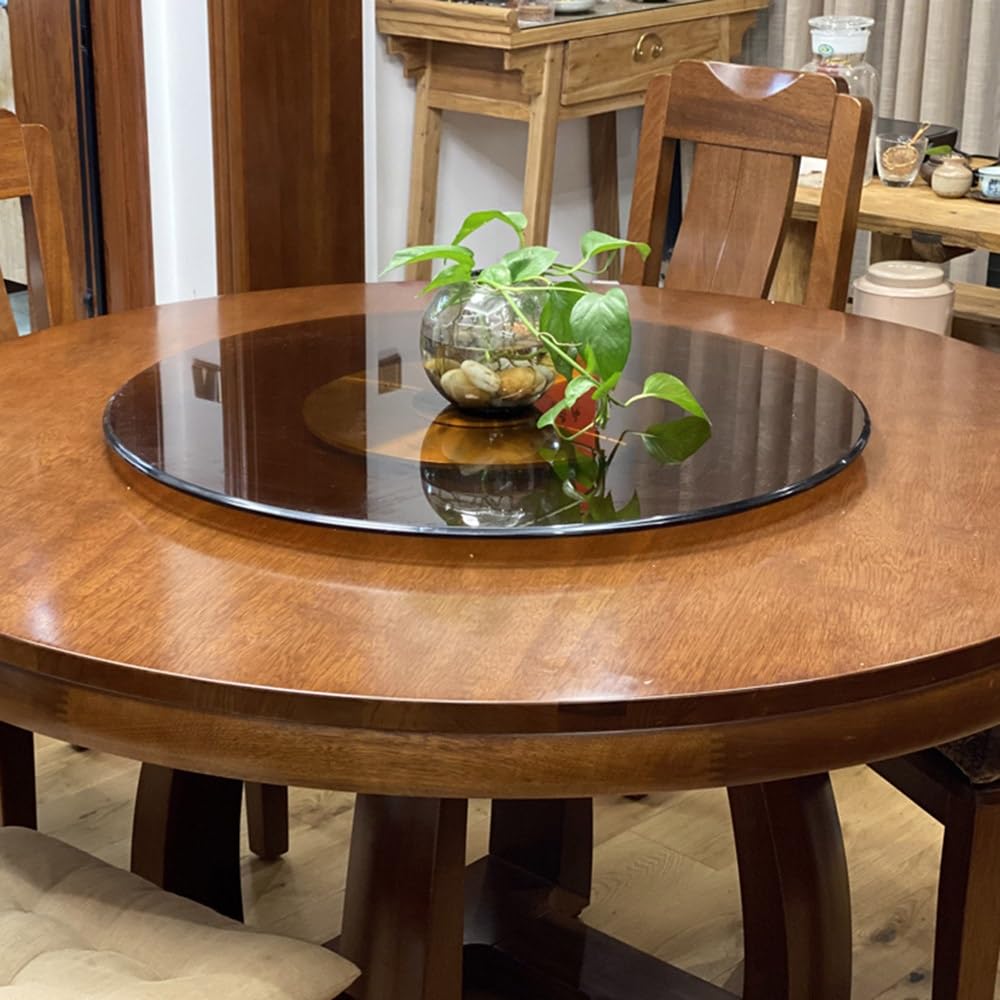 Plateau Tournant en Verre Plateau De Service pour Table À Manger, Plateau Rotatif Grande 80cm 90cm 100cm Plateau De Service De Table À Manger, Plateau Tournante en Verre Trempé(40"/100cm)