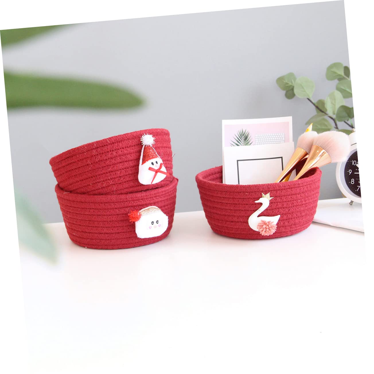 Alipis 4 Piezas Caja De Almacenamiento Cestas para Cesta Vacía De Papá Noel De Vacaciones Pequeña De Cuerda s De Almacenamiento De Navidad Pequeña