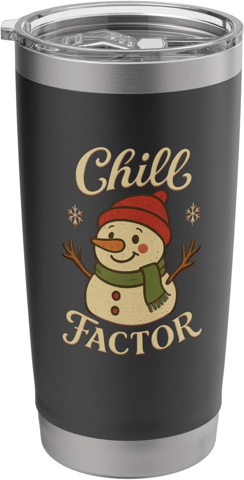 Chill Factor Retro Snowman Holiday Winter Vibes Stainless Steel Insulated Tumbler