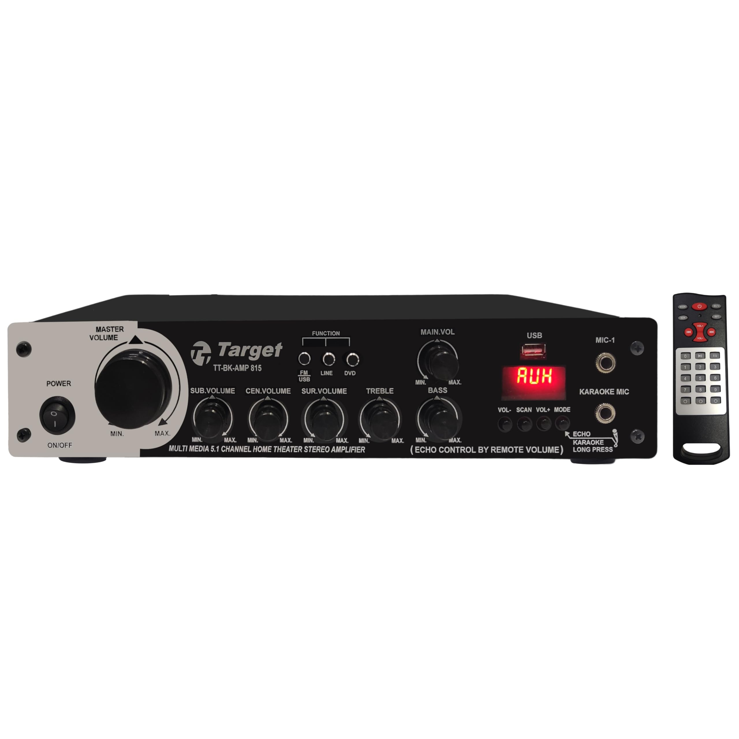 TARGET TT-BK-AMP 815 Amplifier Rms 250 Watts Karaoke 5.1 Channel Surround Six Tracks Stereo Amplifer Usb, Bluetooth, Av, MIC