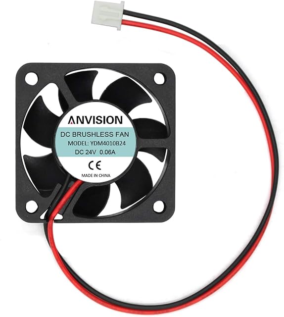ANVISION DC 24V 40mm Dual Ball Bearing Brushless Cooling Fan, YDM4010B24
