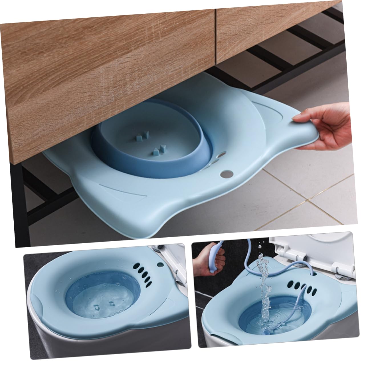 Healvian Bidet Lavabo Pieghevole Risciacquo, Bacino Di Pulizia Per Wc Standard, Ausilio Per Anziani e Donne in Gravidanza, Supporto Per Igiene Personale Quotidiana