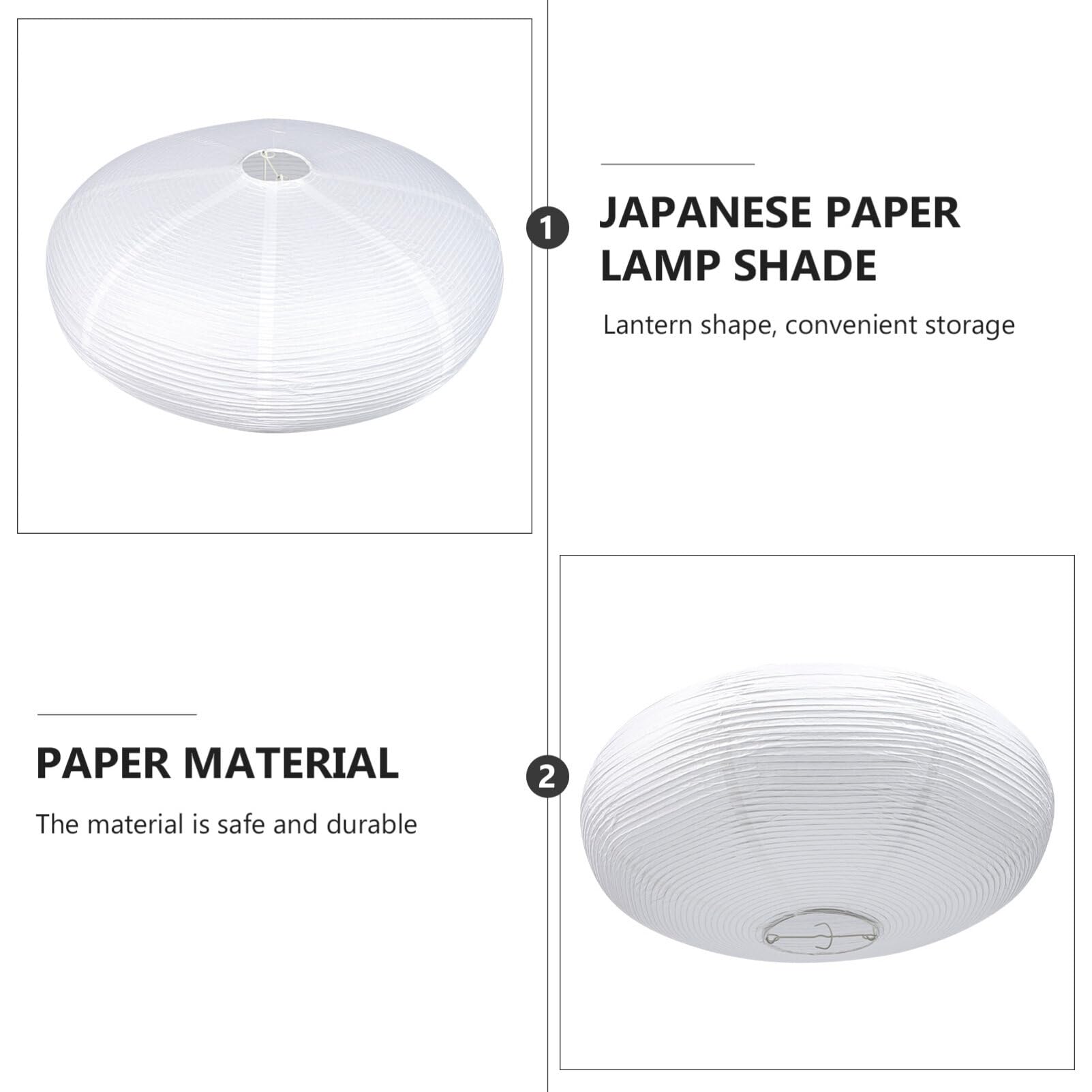 HOMSFOU Pantalla De Lámpara Colgante Japonesa De Papel De Arroz 19.68X19.68X7.87In Cubierta De Lámpara De Techo Para Decoración De Iluminación De Interior