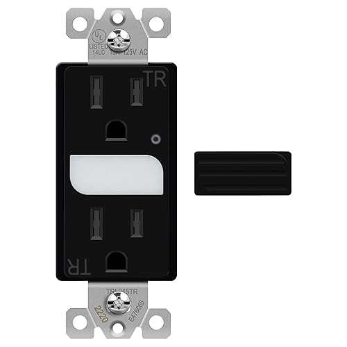 TOPGREENER Receptáculo de luz LED guía con sensor automático de luz diurna, toma de pared decorativa de luz nocturna, receptáculo resistente a