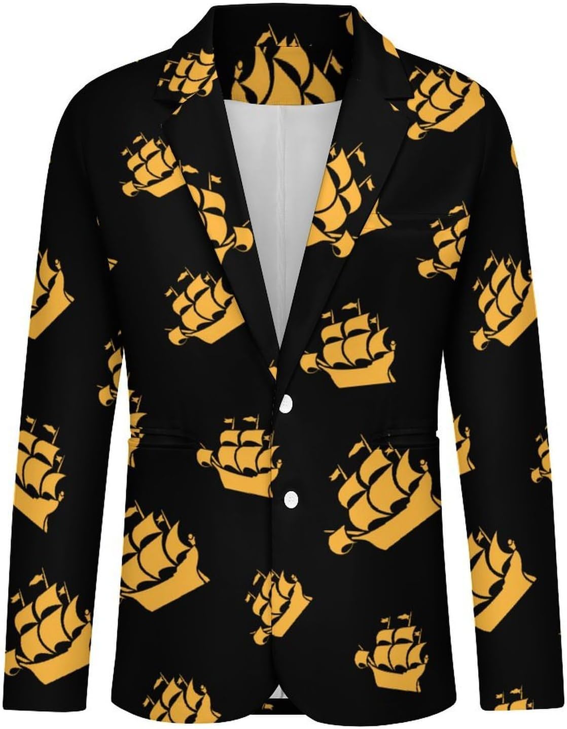 Flag of Quebec City Printed Men's Blazer Slim Fit One Button Suit Jackets Tuxedos for Business Wedding