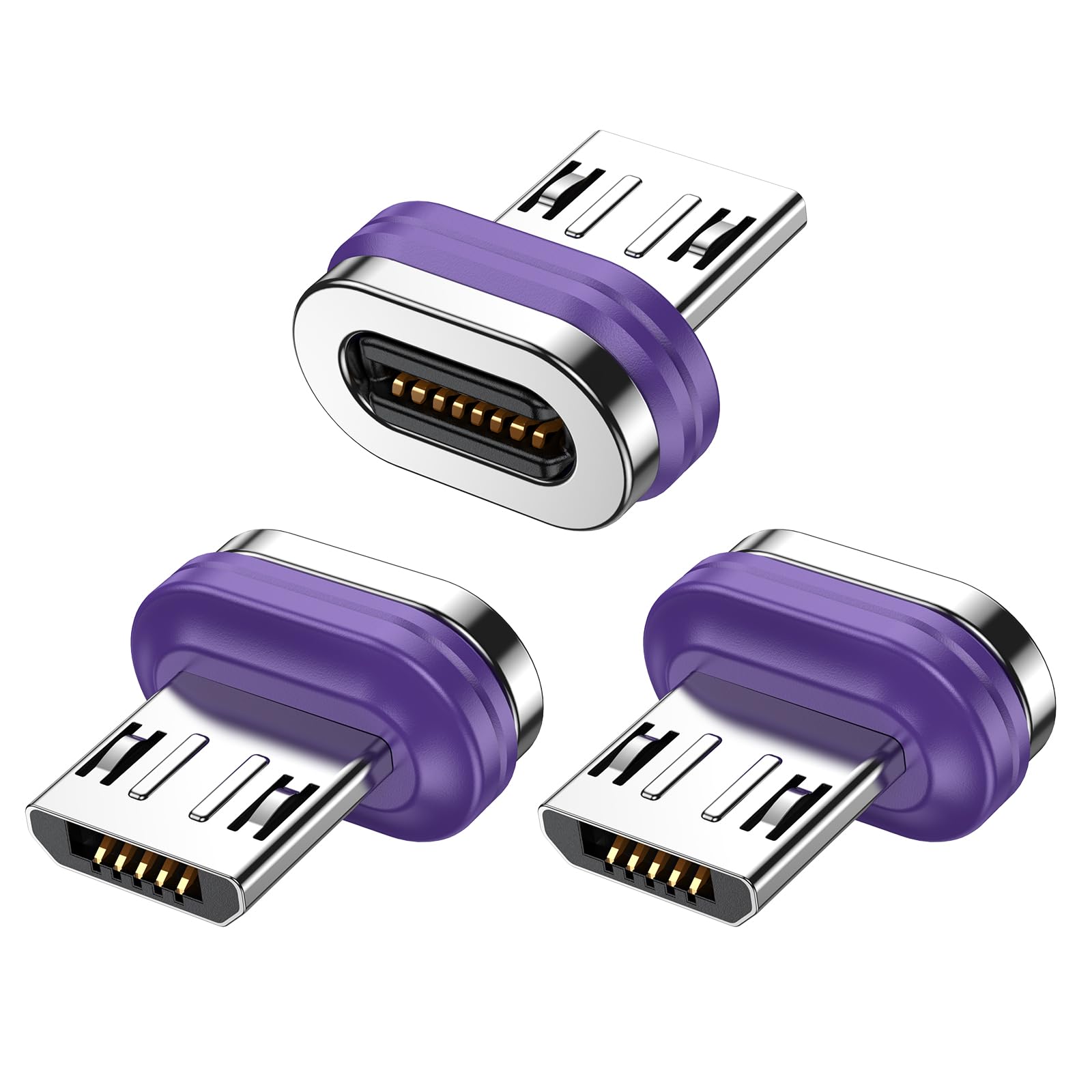 AUFU 16Pin Micro USB Magnet Stecker [3 Stück] Magnet Adapter 18W Magnetischerkopf Staubschutz Verbinder für 16Pin Ladekabel Magnetisch