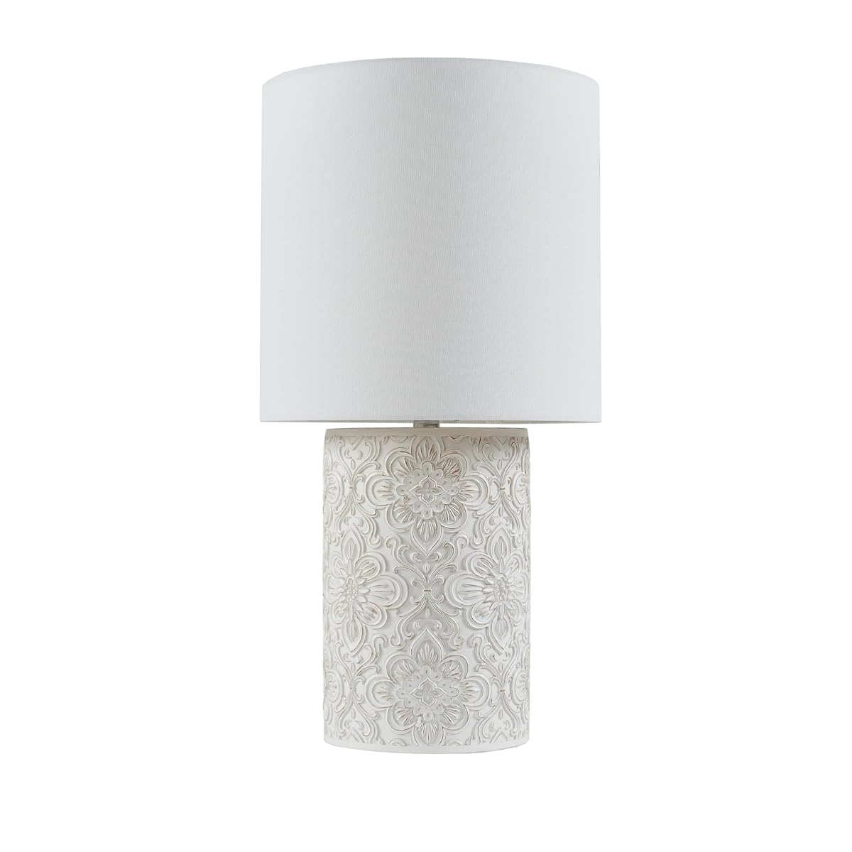Hampton Hill Floral Table Lamp For Bedroom Nightstand, Living Room, Round