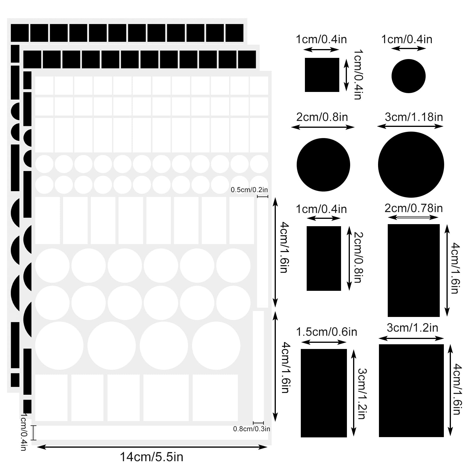 Diffuser Sticker Size Light Diffuser Film 8 Pcs LED Blocking Stickers Adhesive Light Dimmer ...