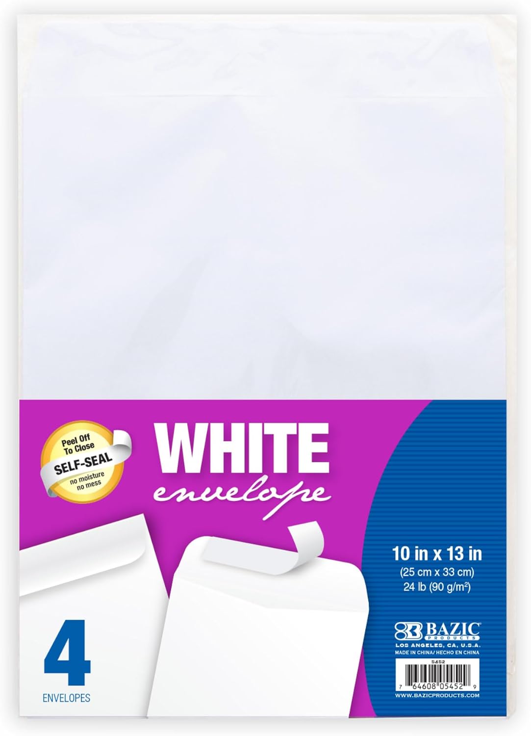 BAZIC Self Seal White Catalog Envelope (5452) Office