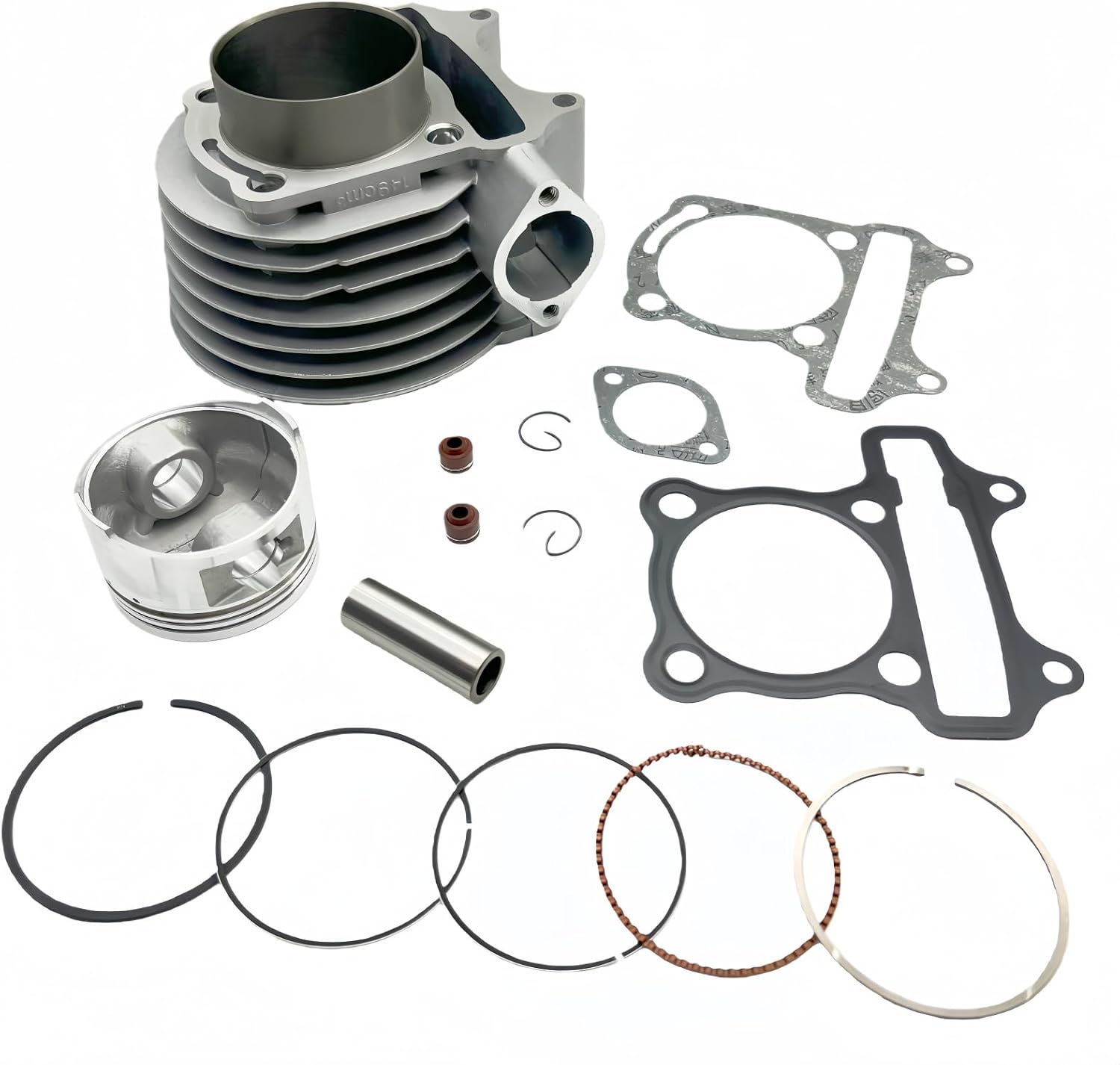 57.4mm Bore Cylinder with Gaskets and Piston Rebuild Kit for GY6 150cc 4 Stroke Engine 152QMI 157QMJ Scooter Moped Go Kart ATV