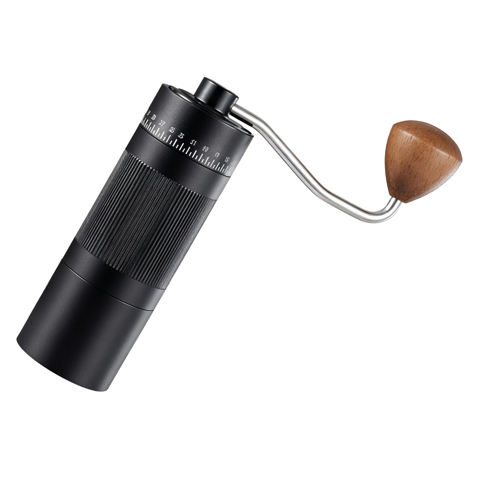 Macinacaffè Manuale in Acciaio Inossidabile 304, macinacaffè Manuale con capacità di 22 G, con 55 Impostazioni Regolabili, Ideale per Viaggi, Campeggio e Casa (BLACK)