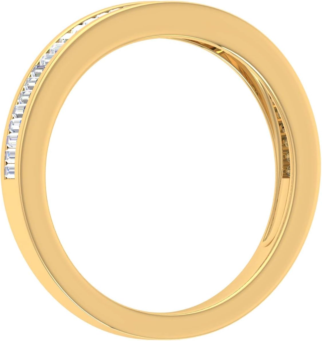 1/2 Carat Channel Set Baguette Shape Diamond Wedding Band Ring in 14K Gold (I1-I2 Clarity)