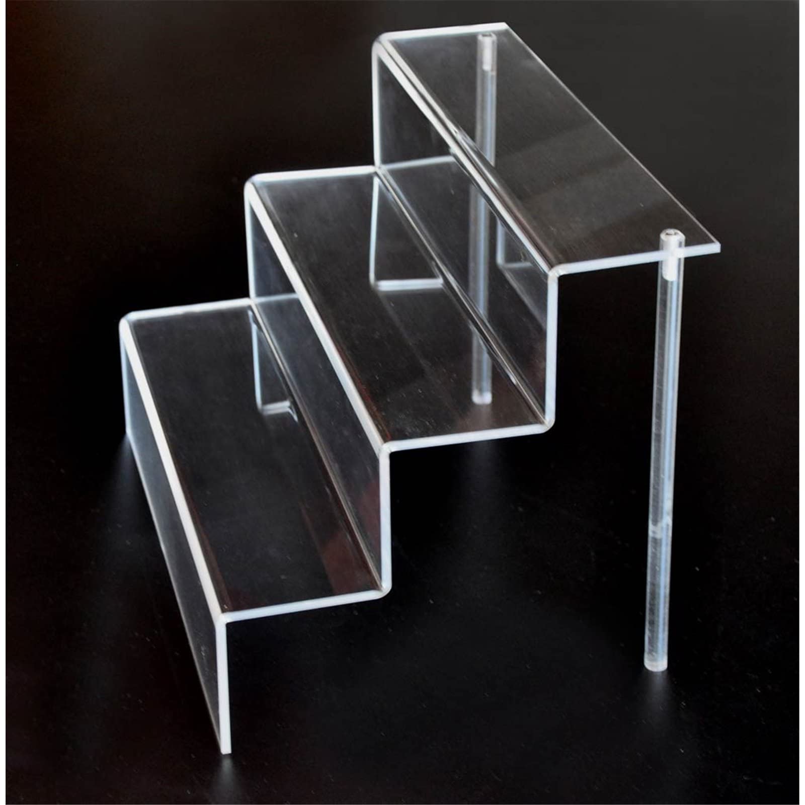 Porpoise Acrylic Clear Display Stand | Tabletop Decorative Display Organizer | 12 inch * 9 inch * 9 inch |Acrylic Riser Stand Shelf, Golu Stand, 3 Steps Display (Transparent 3 mm thickness) 1