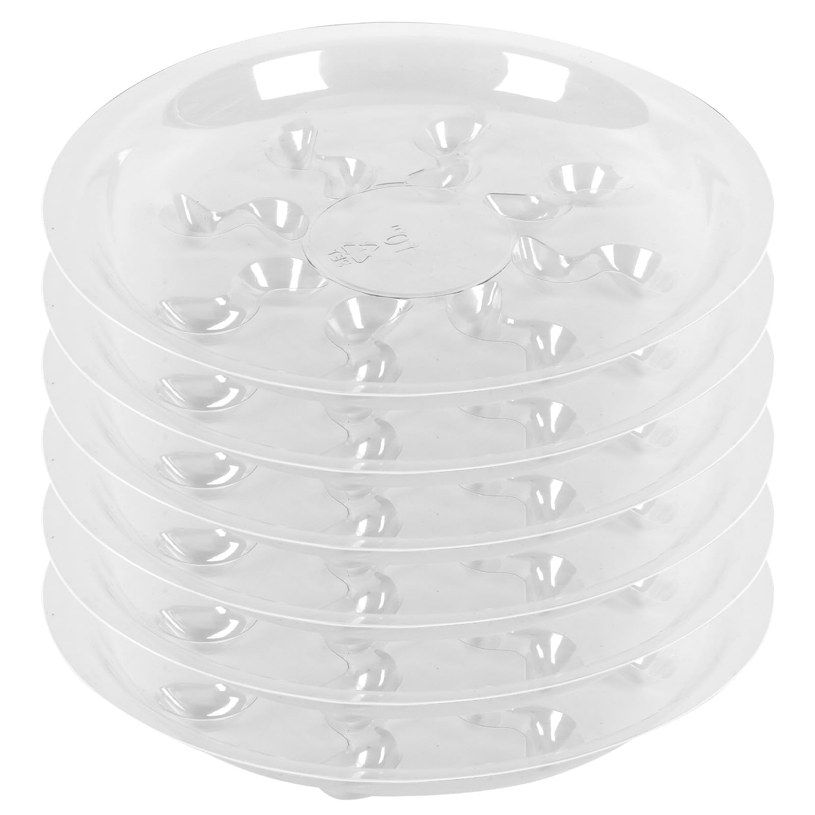 6 Pack Heavy Duty Clear Plastic Plant Saucer (10 Inch)