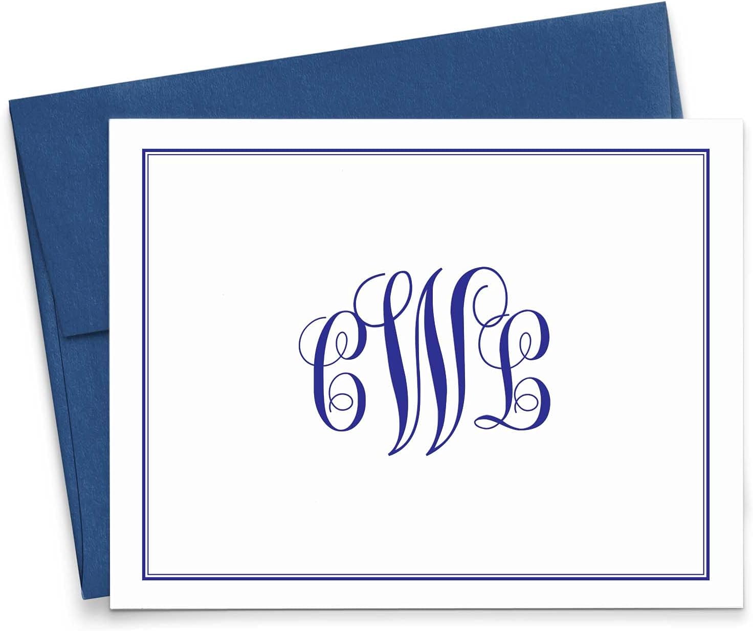 Classic Monogram Stationary Set FOLDED NOTE CARDS, Personalized Stationary Set, Personalized Monogram Stationery, Your Choice of Colors and Quantity