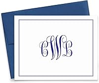 Vista 1 de Classic Monogram Stationary Set FOLDED NOTE CARDS, Personalized Stationary Set, Personalized Monogram Stationery, Your Choice of Colors and