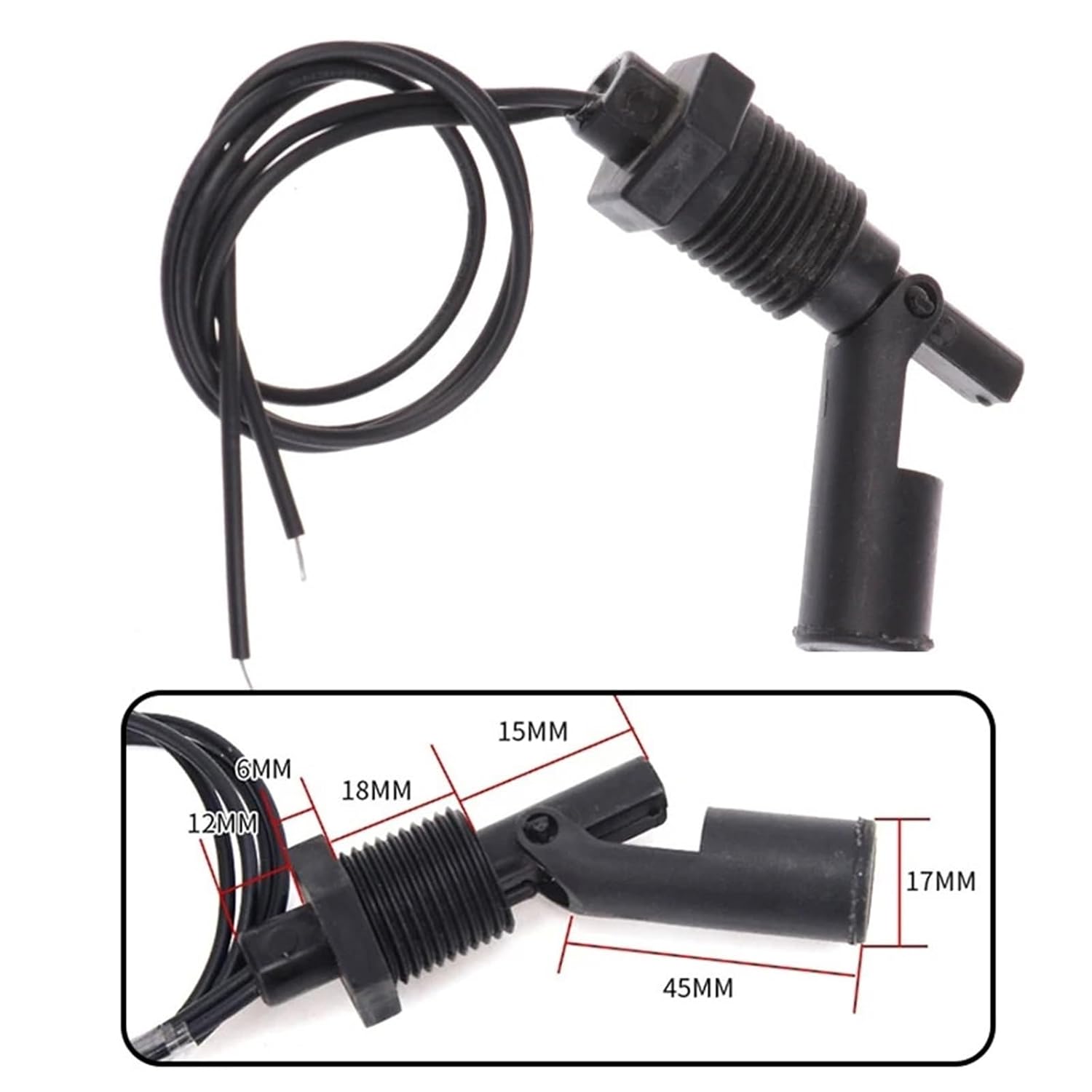 1Pc 12V-110V Water Level Switch Liquid Level Sensor PP Plastic Ball Float Switch Water Level Switch(A2)