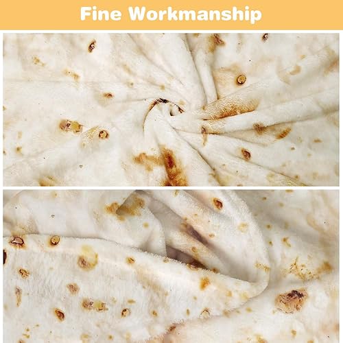 Miniatura 6 de LetsFunny Burrito - Manta de tortilla para adultos y niños, toalla de playa redonda gigante, manta de día de campo,