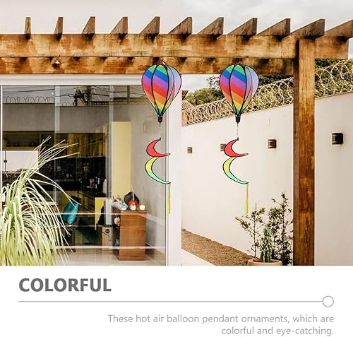 Miniatura 5 de Cabilock Decoración de boda, decoración de boda, decoración al aire libre, 3 piezas, globos de aire caliente, arcoíris, calcetines de viento