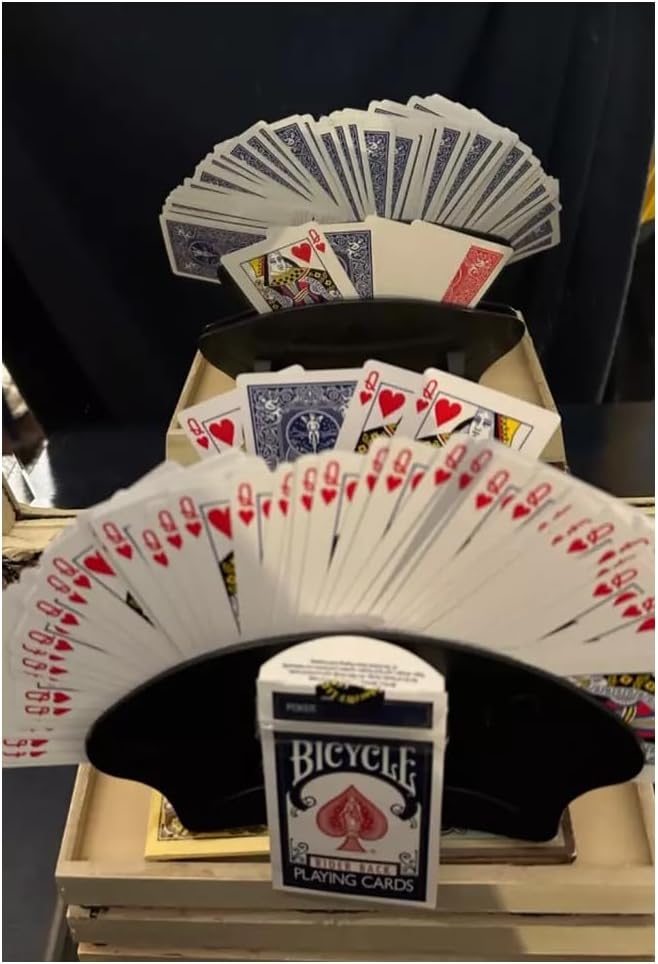 Bicycle 1 Deck One Way Queen Hearts Blue Force Playing Same + 4 Gaff Magic Cards
