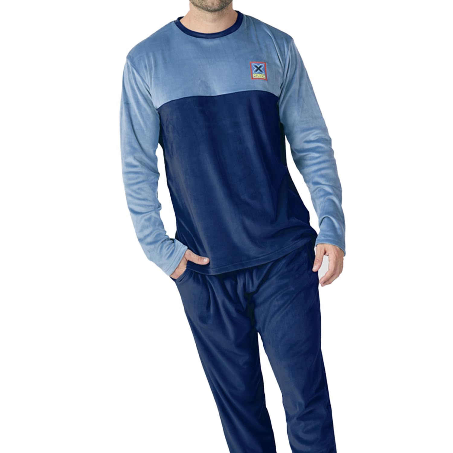 Munich Pijama Terciopelo Manga Larga MU3 para Hombre