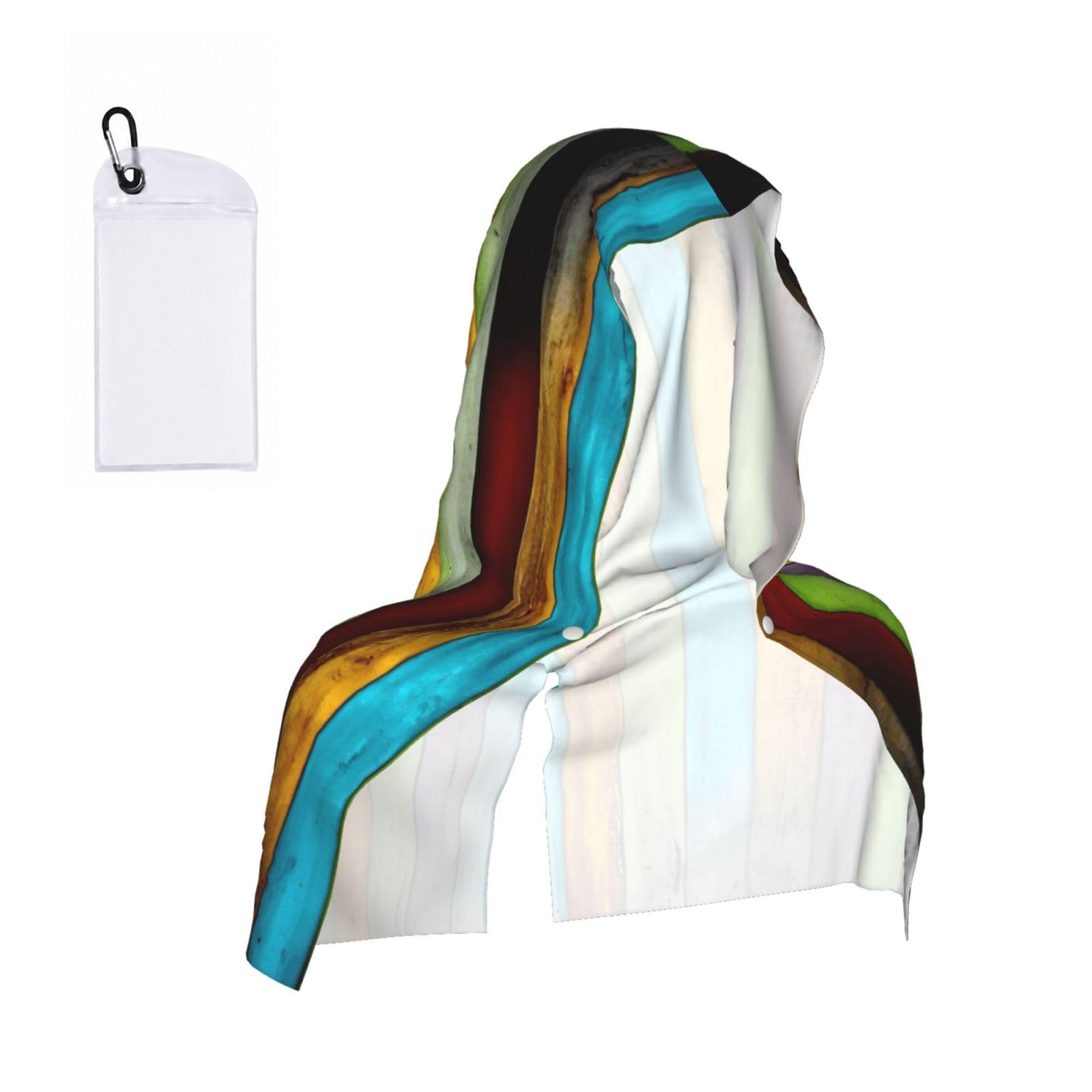 DUWAA Vertical Planks In Carpentry Oak Timber Print Cooling Hooded Sports Towel, 30×60cm Quick Drying Summer Cool Head Wrap For Neck And Face