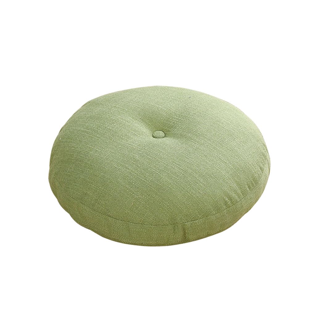 kuyouqi Indoor Outdoor Round Thick Seat Cushion, Breathable Soft Seat Pad Linen Chair Pads for Dining Home Floor Sofa Reading Corner Garden Camping Blanket (Green, 50x50cm(20x20inch)) — image 1