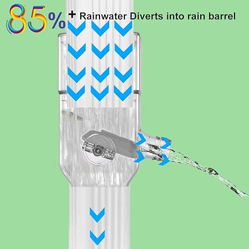 Miniatura 3 de Desviador de bajante, desviador de agua de lluvia se adapta a bajantes de gran tamaño de 3 x 4 pulgadas y bajante de 2 x 3 pulgadas, sistema de