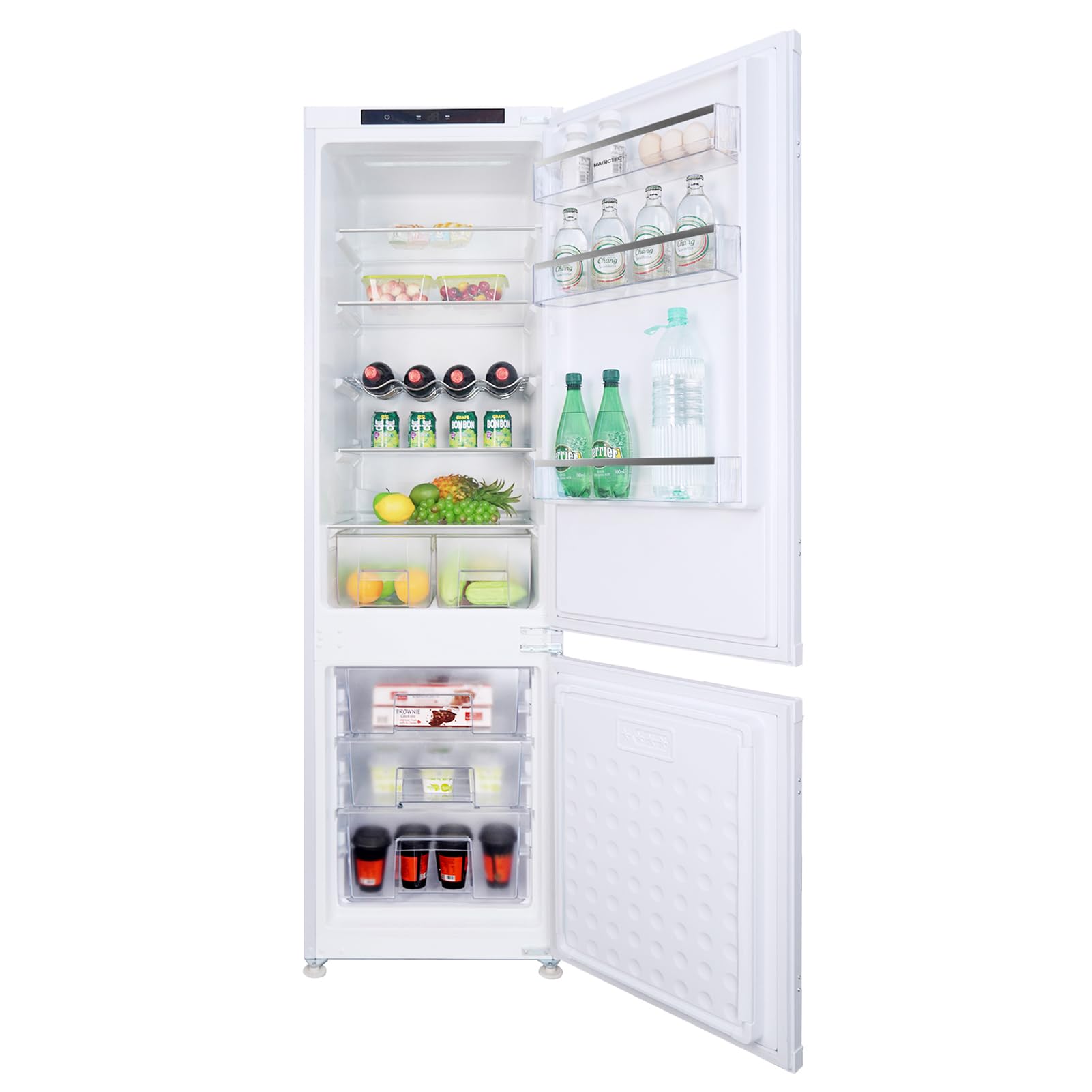 Frigorífico Combi No Frost, Frigorifico Integrable | 177 cm | 248 L (186 L Refrigeración / 62 L Congelación) | Compresor Inverter | Puerta Invertible | Control Electrónico | Refrigeración Rápida