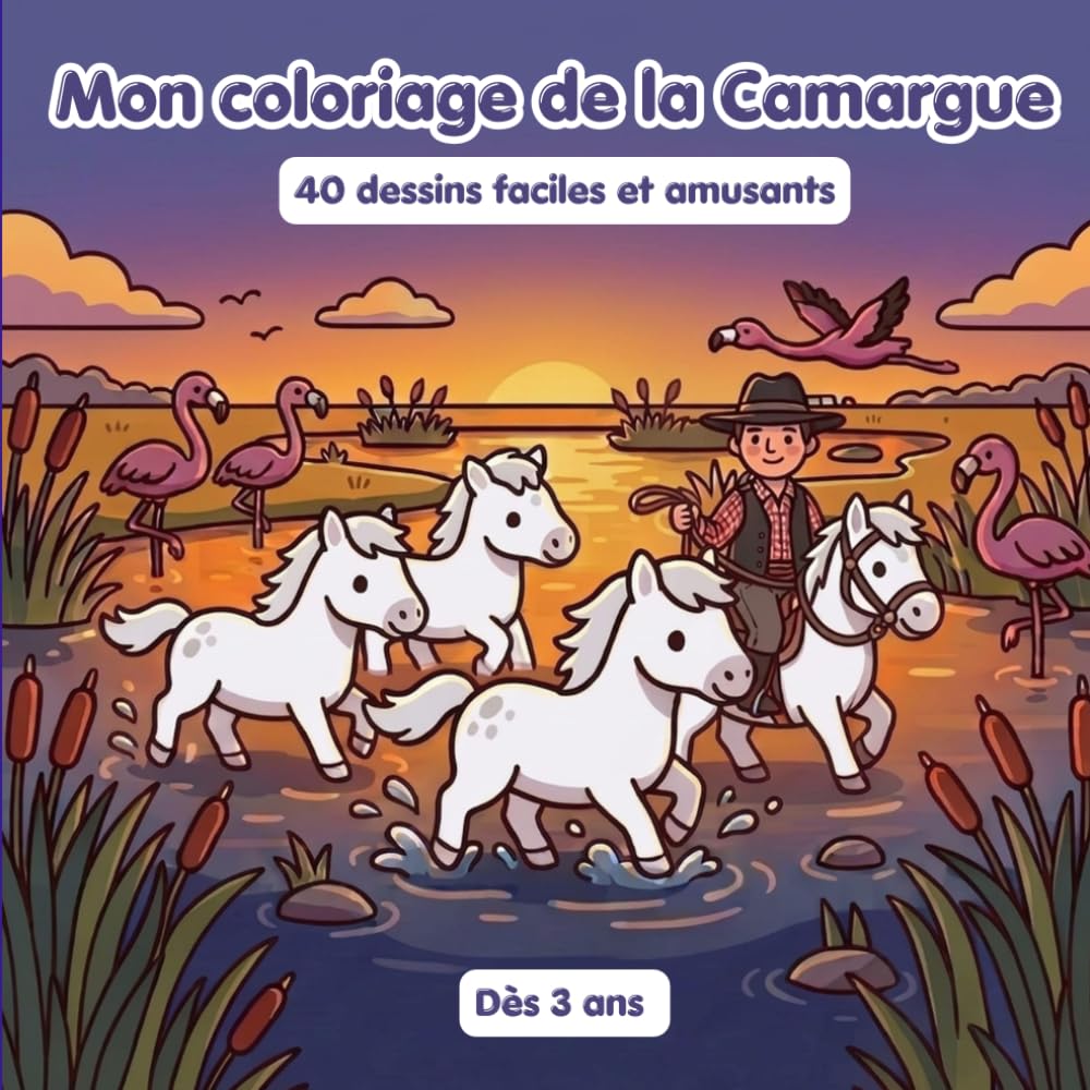 Mon coloriage de la camargue - dès 3 ans: 40 dessins faciles et amusants
