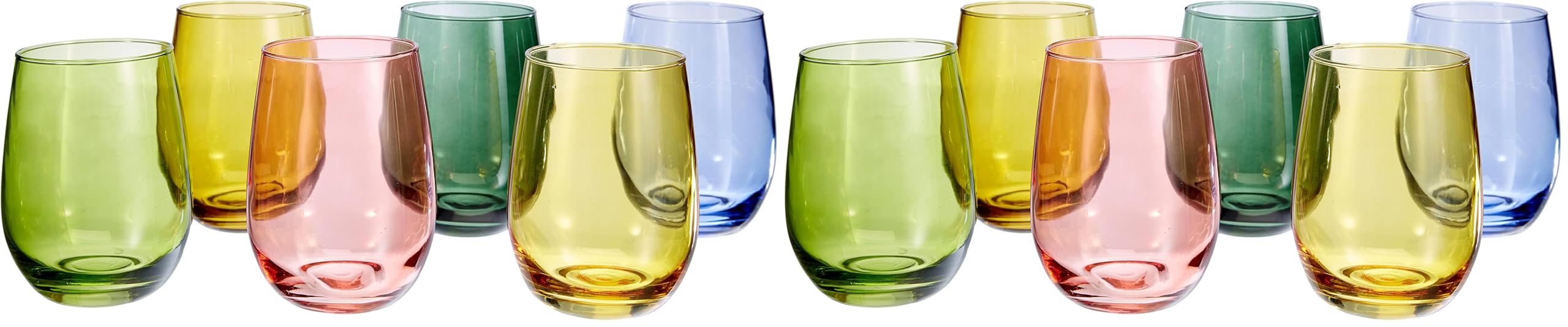 Tognana Tulip, Lot de 12 Verres 400 cc, verre, multicolor