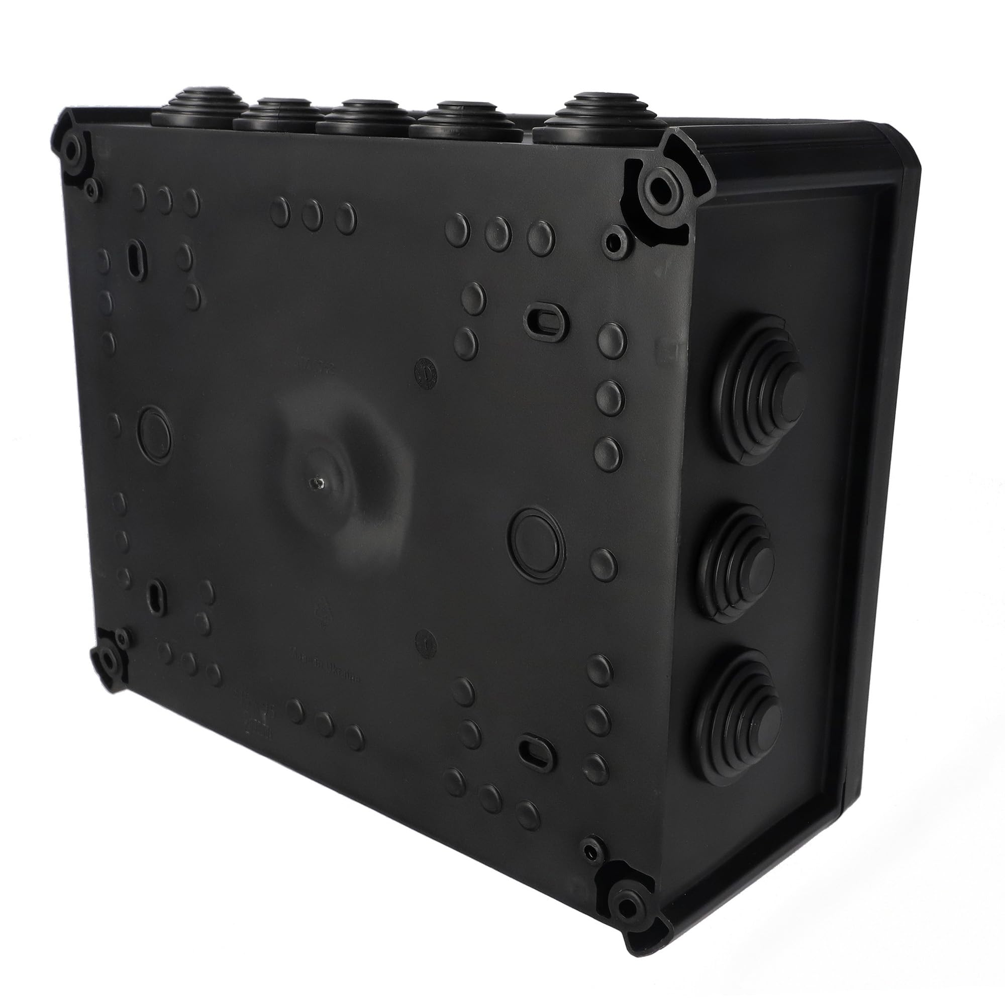 EDO Set 10x Scatola da Parete IP44 Impermeabile 240x190x95 mm Nera | Resistente ai UV, Senza Alogeni – Scatola di Derivazione con Pressacavi e Coperchio a Vite Interno/Esterno