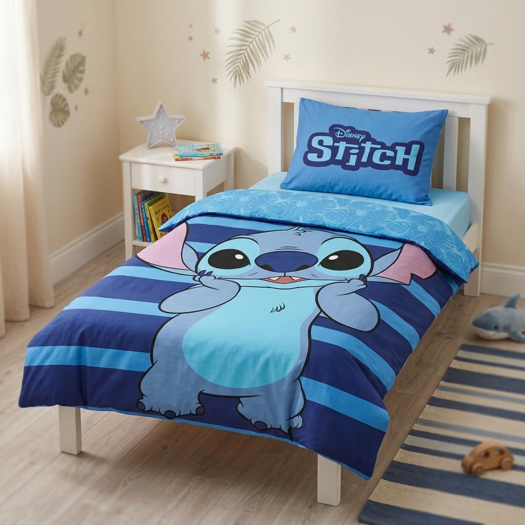 Lilo & Stitch Bettwäsche Blau 135x200 cm mit Kissenbezug 80x80 cm
