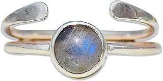 Tiny Labradorite Ring, Sterling Silver Ring, Handmade Ring, Round Gemstone Ring, Dainty Ring, Natural Labradorite, Labradorite Jewelry (8)