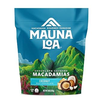 Mauna Loa Premium Roasted Macadamia Nuts, Milk Chocolate Coconut Flavor, 20 Oz Bag Pack of 1