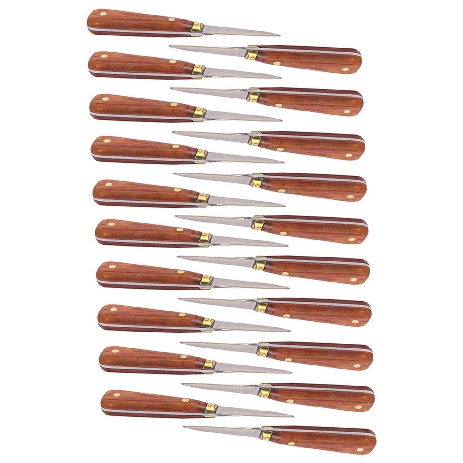 20 lancettes à huîtres Youdoit avec manche en bois de 16 cm pour les repas de fête