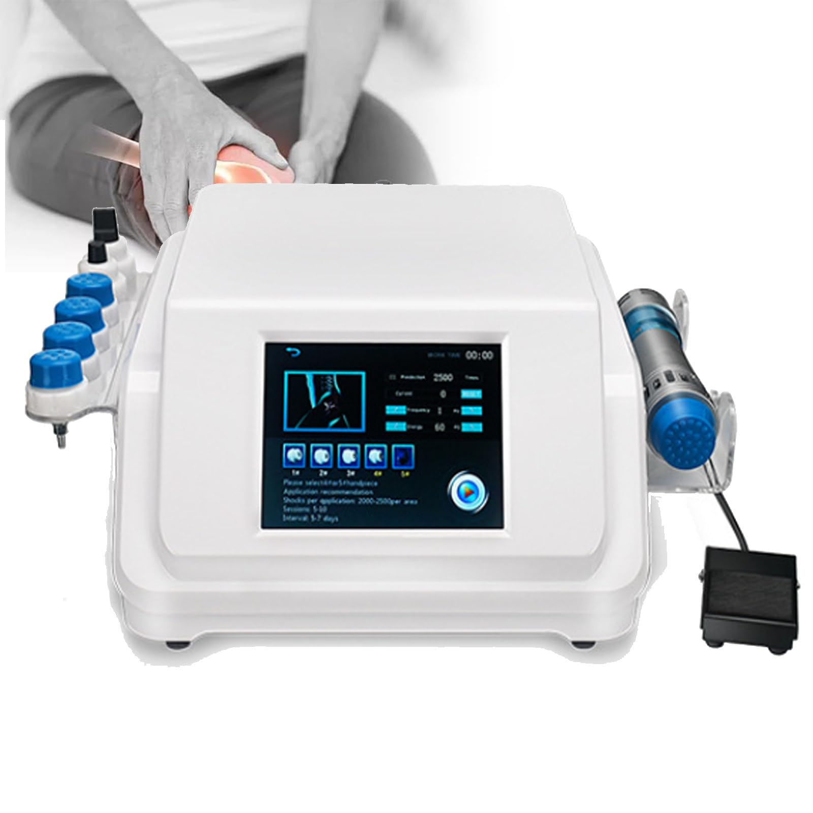 DUXMM Shockwave Therapy Machine, Extracorporeal Electromagnetic Shock Wave Body Massager ED, with 7 Massage Heads and Display, Extracorporeal Electromagnetic ED