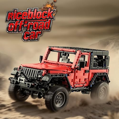 Miniatura 2 de RiceBlock Juego de construcción de vehículos todoterreno para adultos, juguetes de construcción de automóviles para niños de 8 años en adelante,