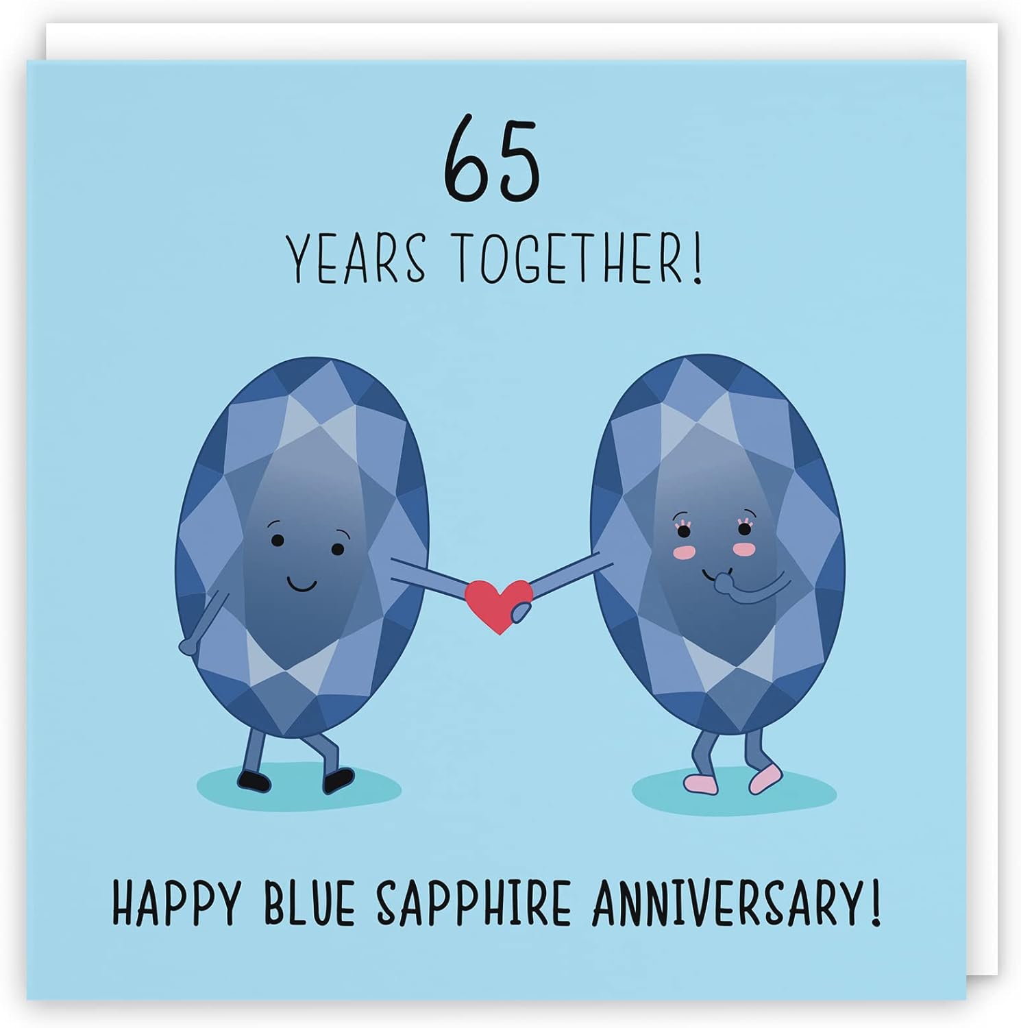 Hunts England, Large 65th Wedding Anniversary Card, Large Size, Blue Sapphire Anniversary, Crystal, Iconic Collection, Large