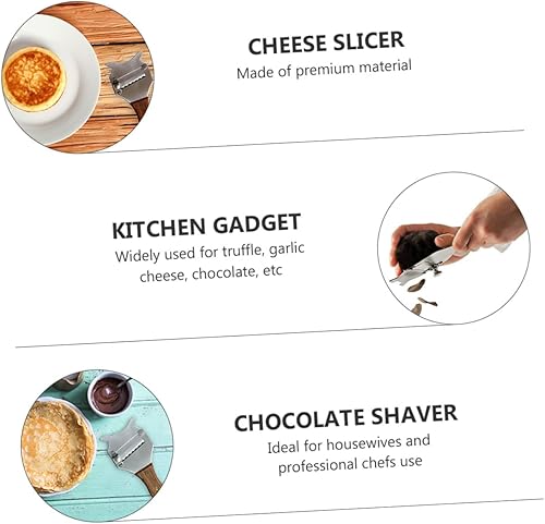 Miniatura 3 de Cabilock Afeitadora de trufas de chocolate de acero inoxidable con maquinilla de afeitar ajustable, herramienta de cocina afilada para queso, ajo,