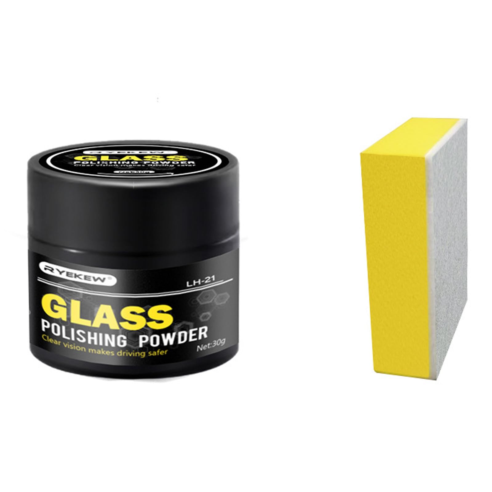Wwhjr Black Glass Polishing Powder Scratch Remover Efficient Scratch Removal & Shines Restoration For Window Glass & Windshields Glass Glazing Powder