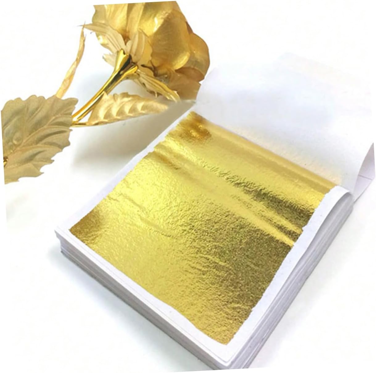 DOITOOL 1bag Gold Foil Sheets for Crafts Ultra Fine Imitation Leaf Sheets Decorative Foil Leaves for Art Projects