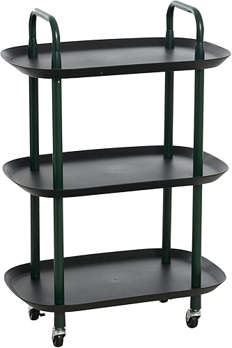 Miniatura 15 de Main + Mesa Carrito moderno de plástico y metal de 3 niveles, blanco y gris oscuro Blanco y gris,negro & verde oscuro,Negro y arena,Blanco y