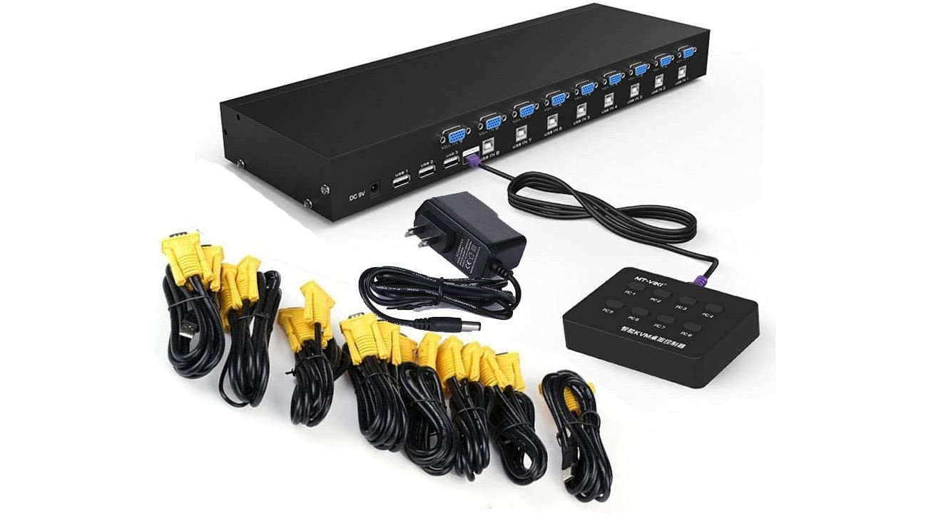 8 Port Manual Smart VGA USB KVM Switch PC Computer DVR Selector