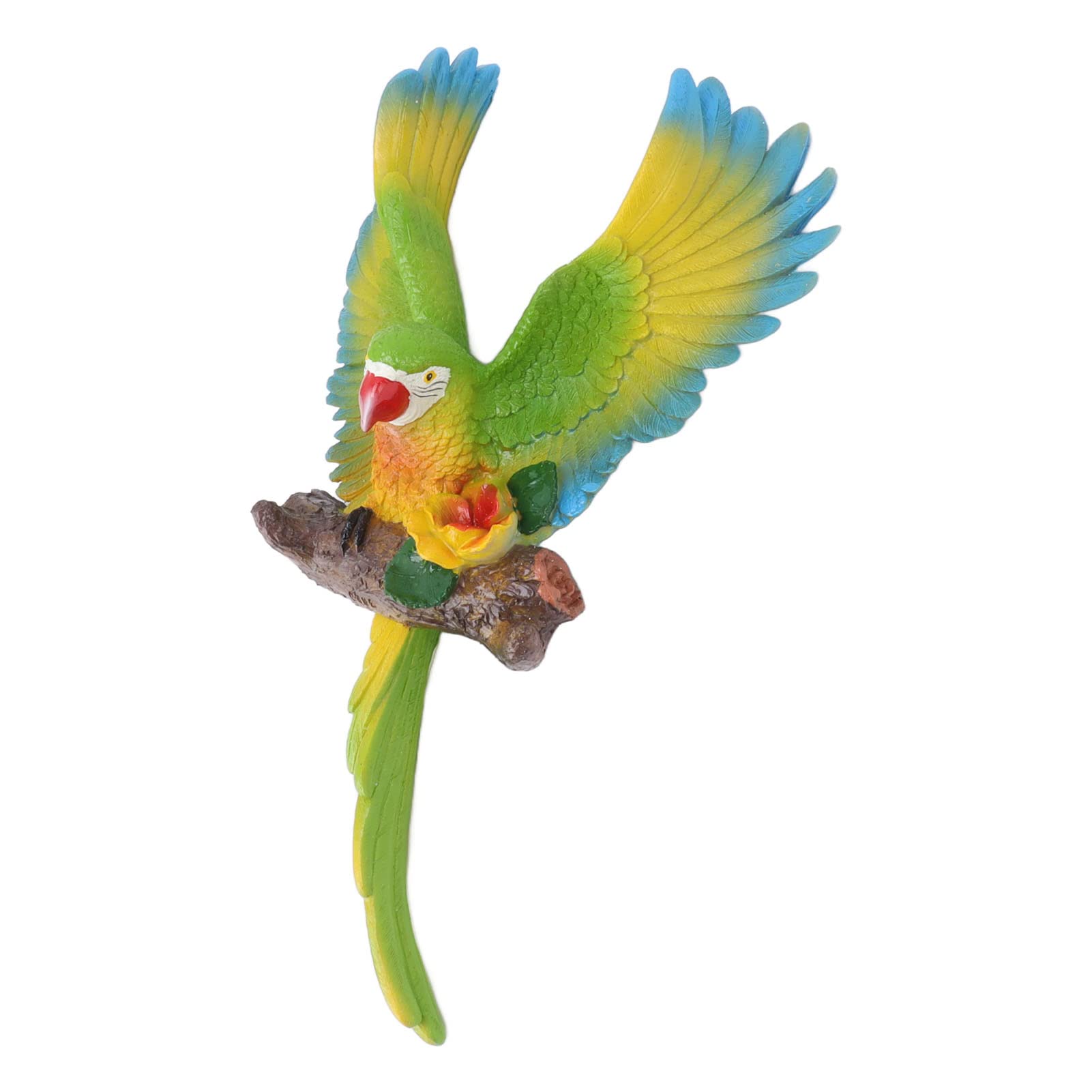 Omabeta Decorazione da Parete con Pappagallo, Vivido da Appendere per Giardino, Patio, Prato - Statua in Resina Ecologica 25,5x9x40 Cm (Verde)