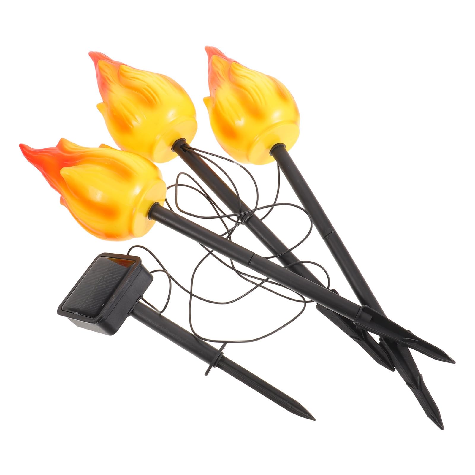 3 Piezas Antorcha Solar Decorativa de Jardín Llama Parpadeante
