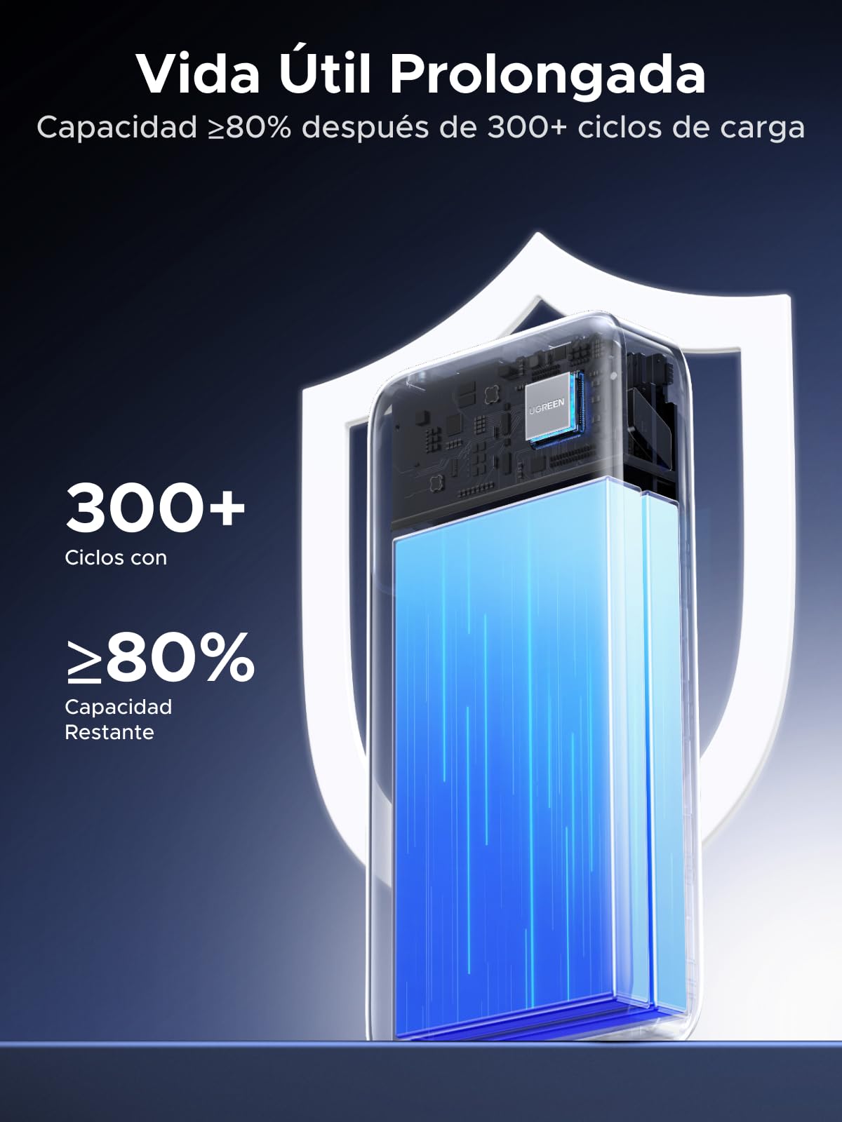 UGREEN Nexode 55W Power Bank 20000mAh CCC Batería Externa Carga Rápida Cable USB C Integrado PD 45W Cargador Portátil PC LED Compatible con Xiaomi Note 15 14 13 Poco M8 M7 iPhone 17 16 Galaxy S26 S25
