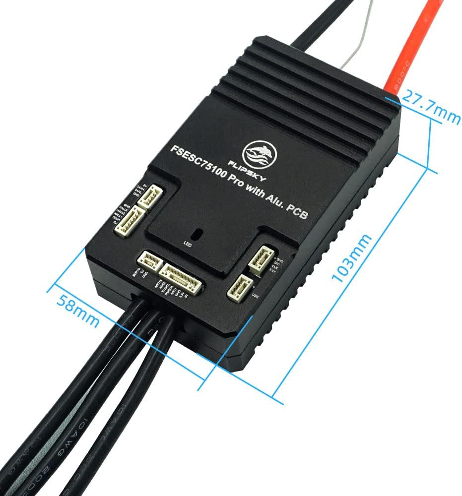 FLIPSKY 75100 Pro Speed Controller with dimensions